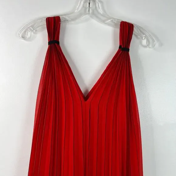 Ted Baker London Women Maleeta High/Low Red Dress Sleeveless Formal Flowy Size 4 - Picture 10 of 16